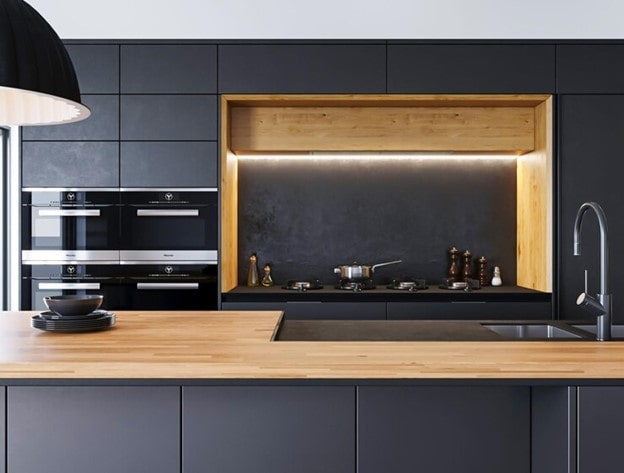 Wood-combined-with-black-cabinets
